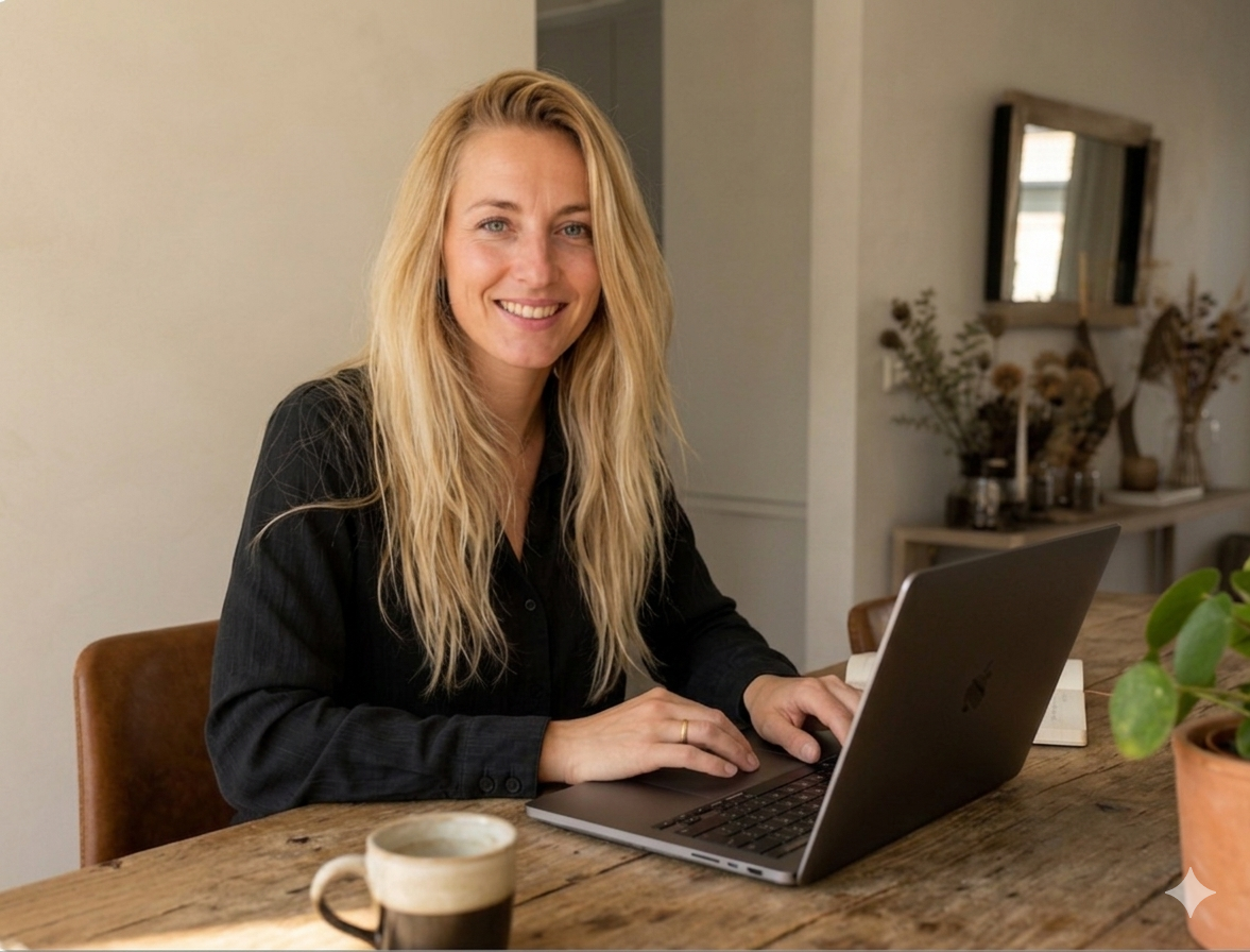 Professional verstuurt aangetekend digitaal, TransferGuard in gebruik op een laptop