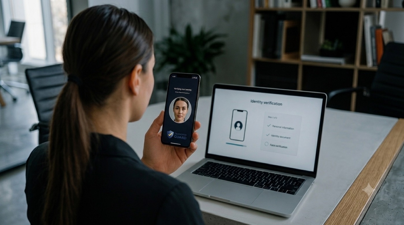 Cliënt doet op afstand een identiteitscontrole met een live gezichtsscan op de telefoon